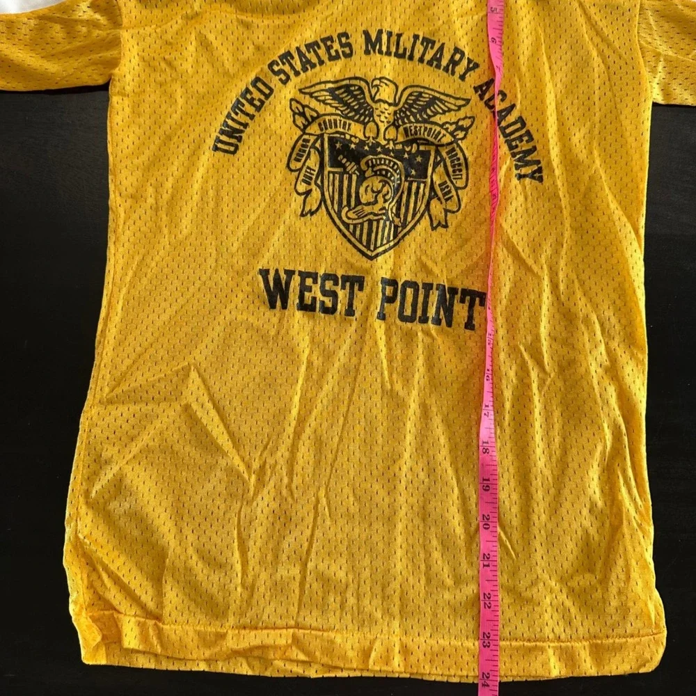 Vintage West Point USMA Military Academy Mesh Jersey Yellow White Sportswear Sm